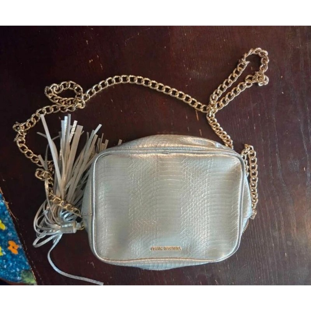 Victoria's Secret Silver Snakeskin Crossbody Bag